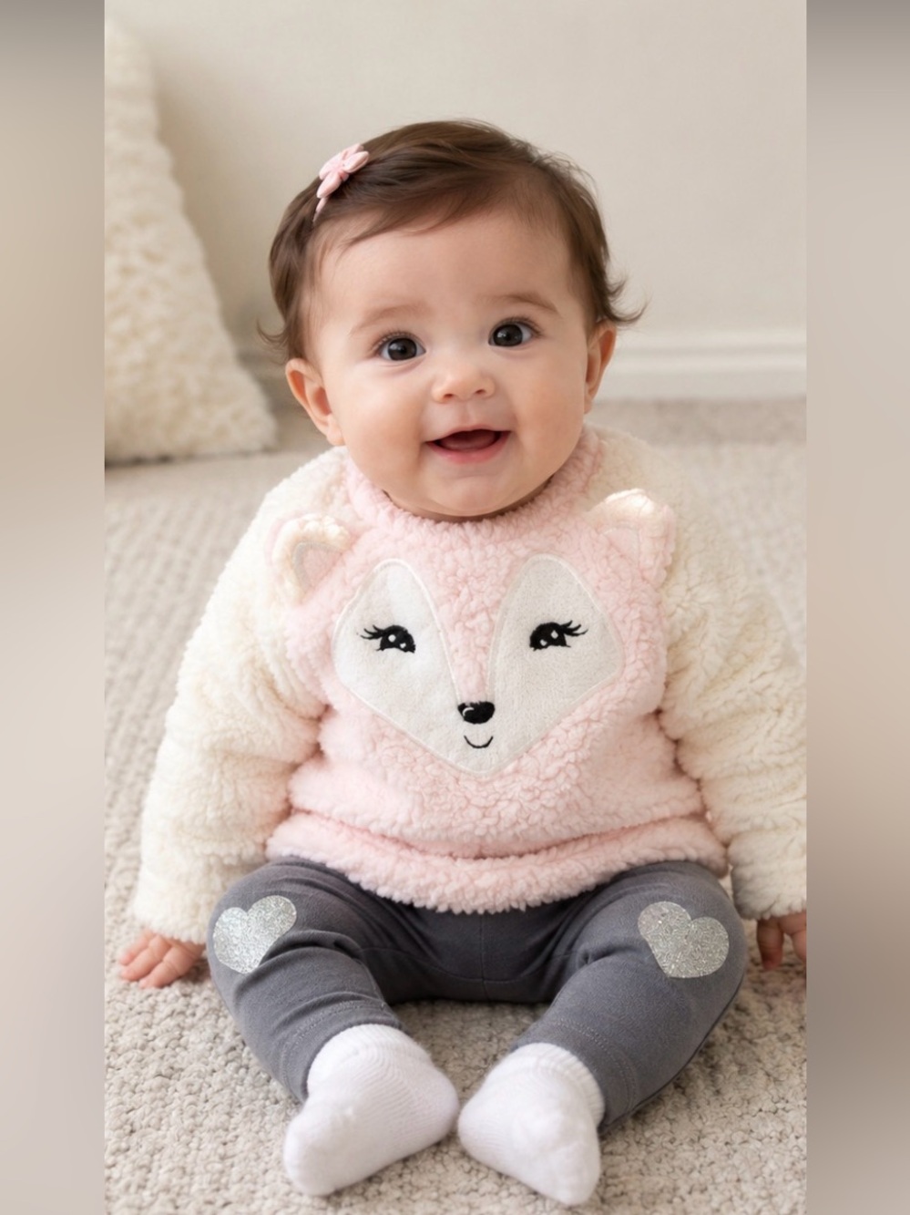 PINK FOX BABY FLEECE SET